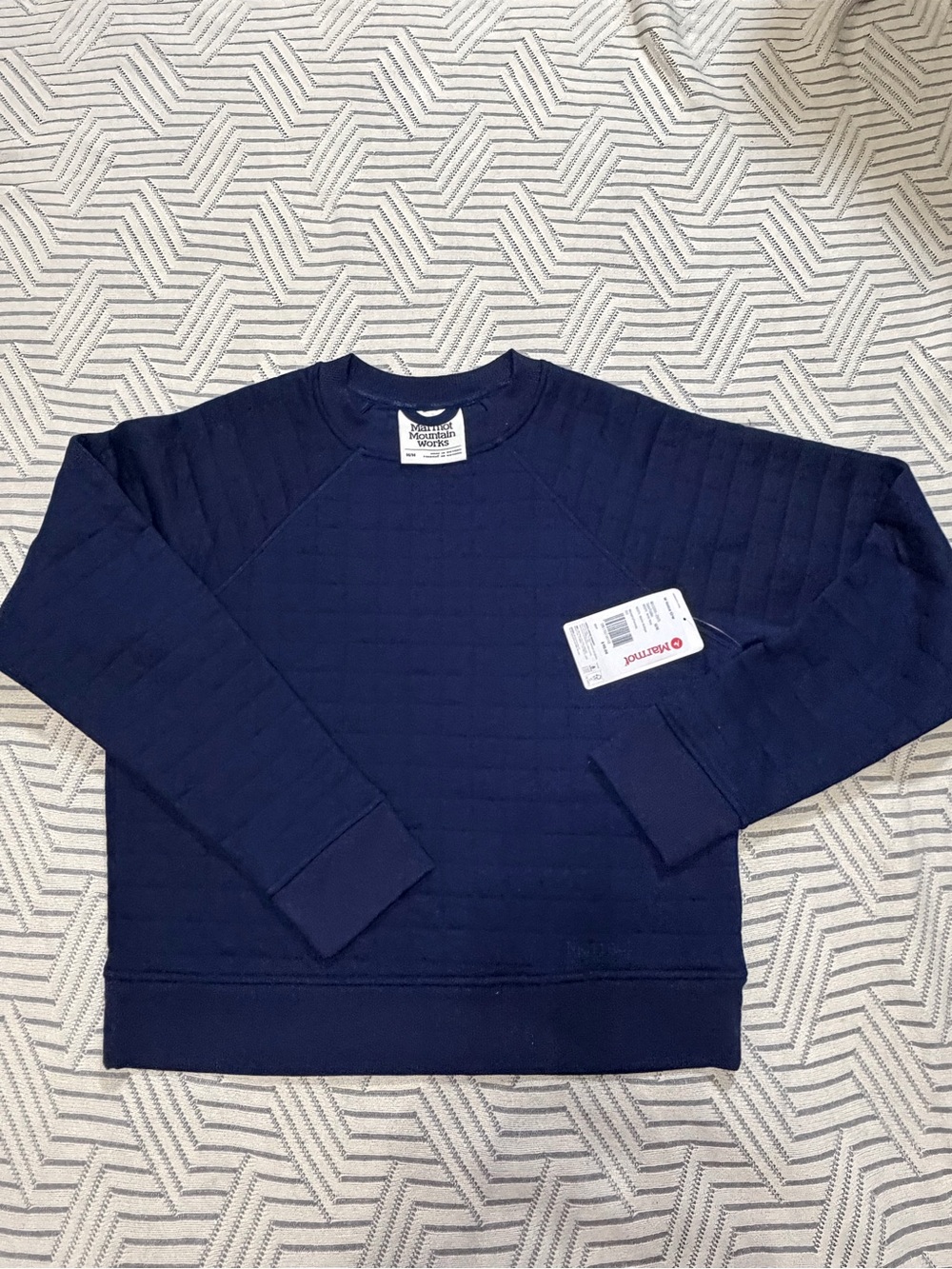 Marmot women's Navy Quilted Crewneck Sweatshirt Mediumq